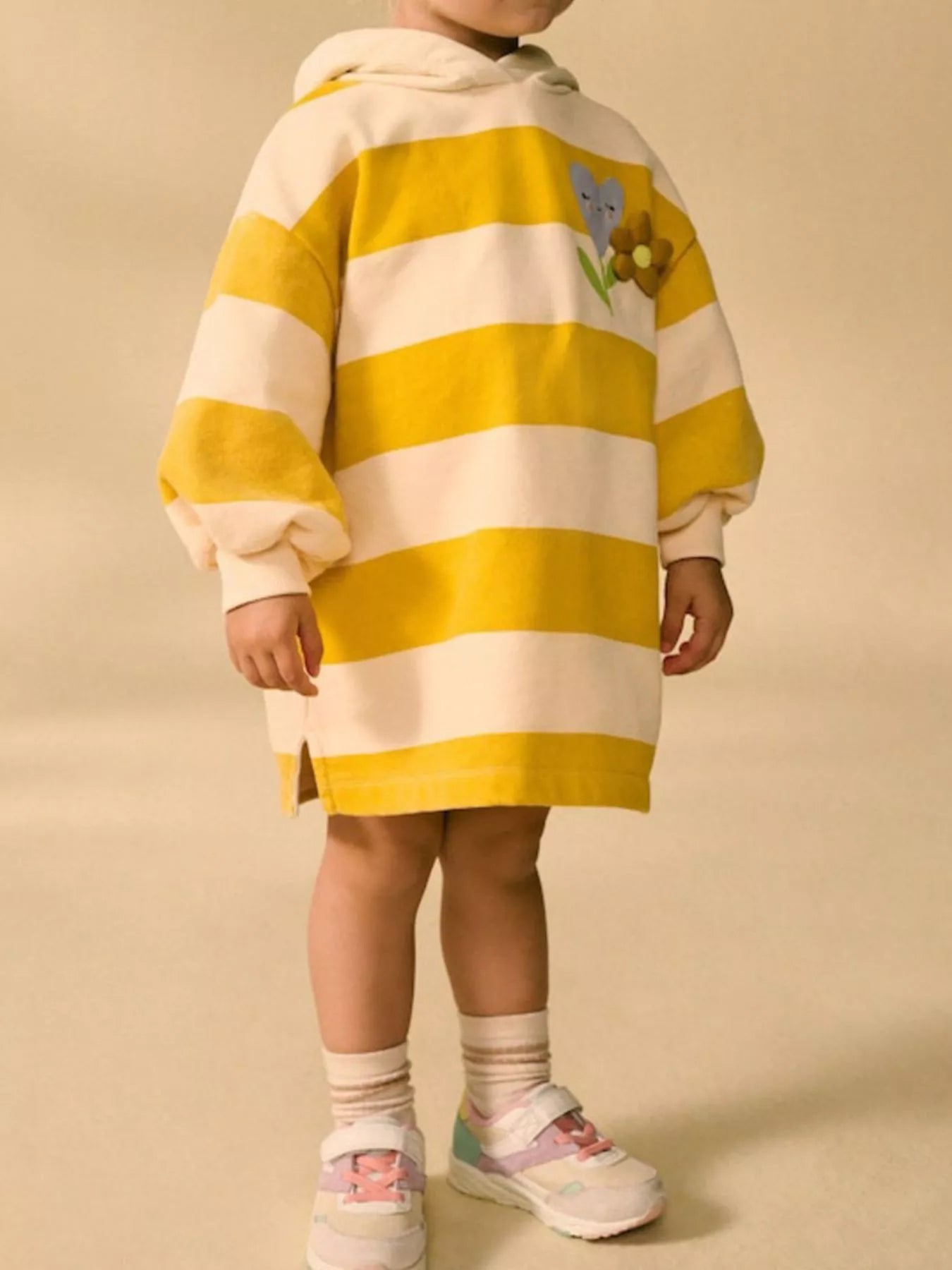 Children's Striped Hooded Sweatshirt Dress