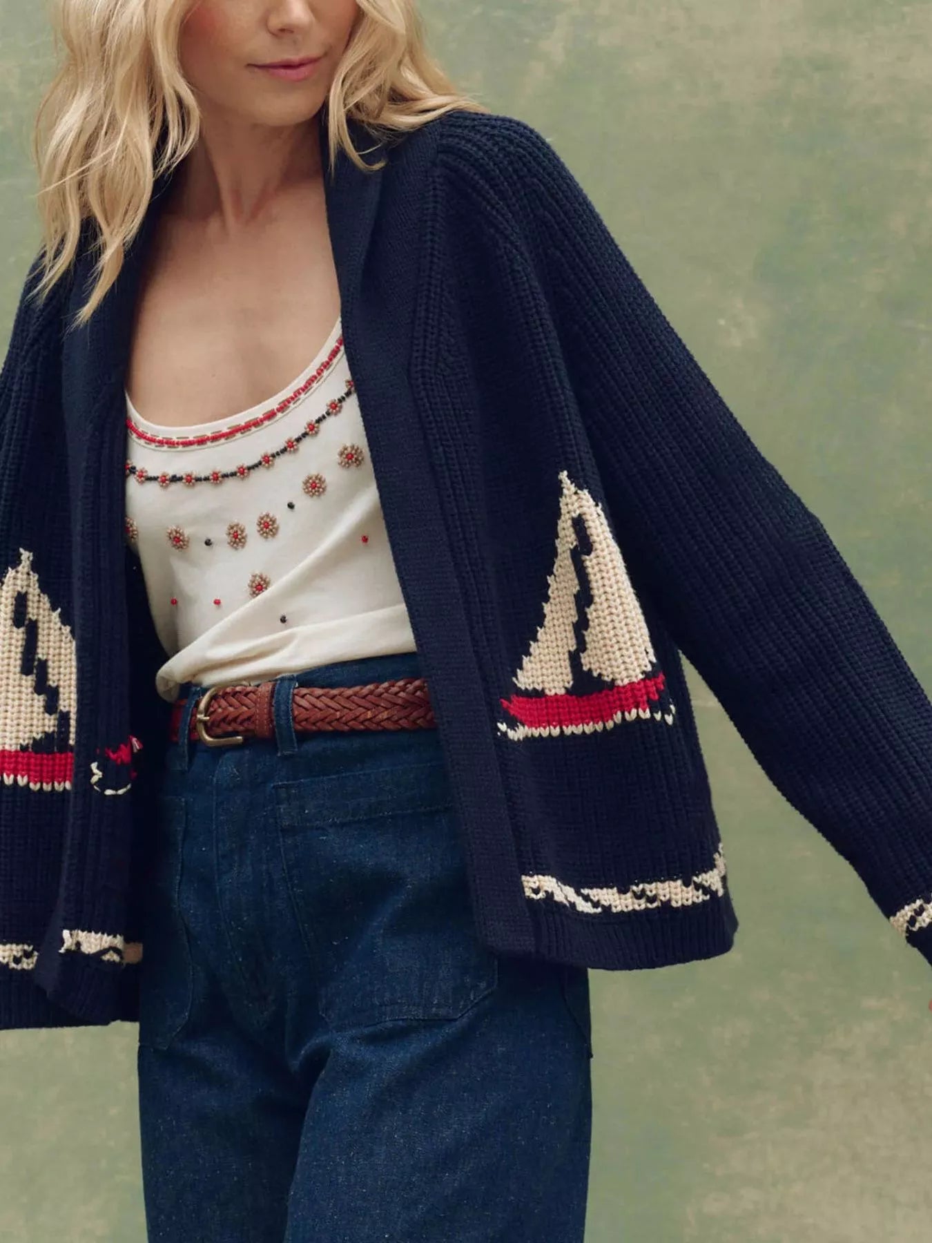 Open Front Long Sleeve Cardigan