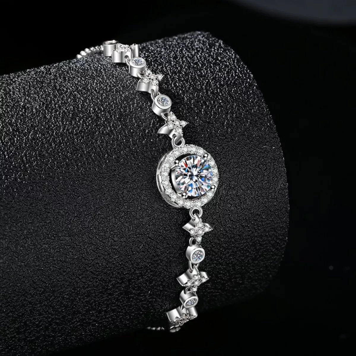 1 Carat Moissanite 925 Sterling Silver Minimalist Bracelet