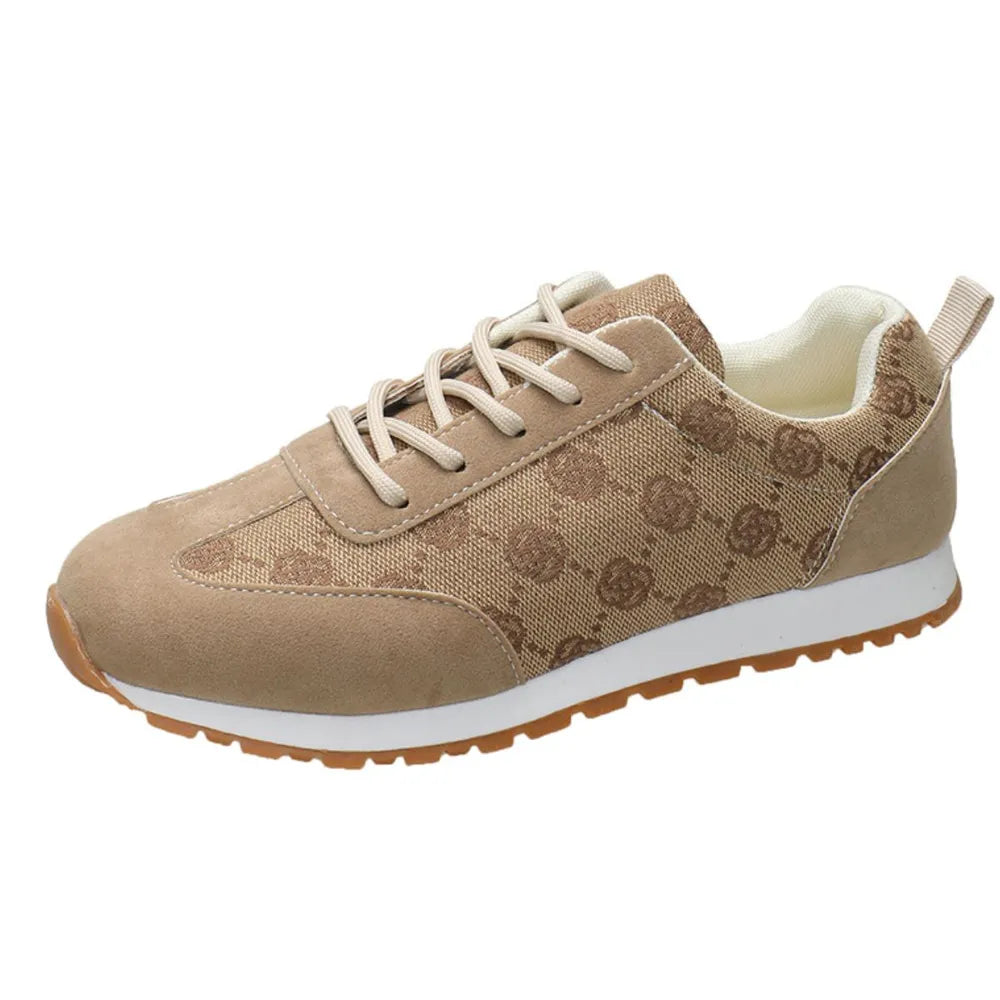 Floral Contrast Round Toe Sneakers