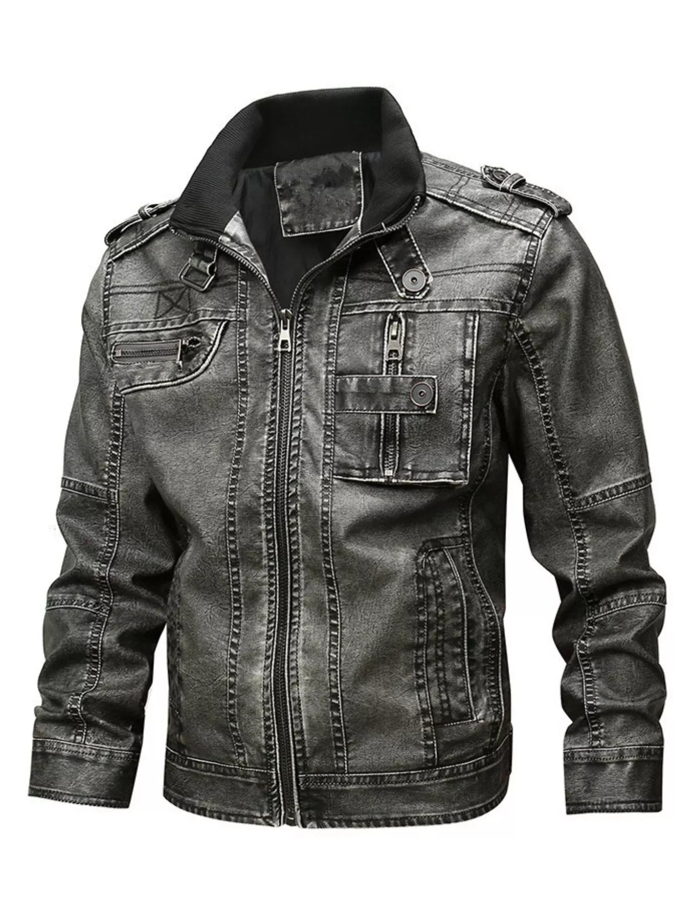 Men's Full Size Zip Up Long Sleeve Jacket Plus Size