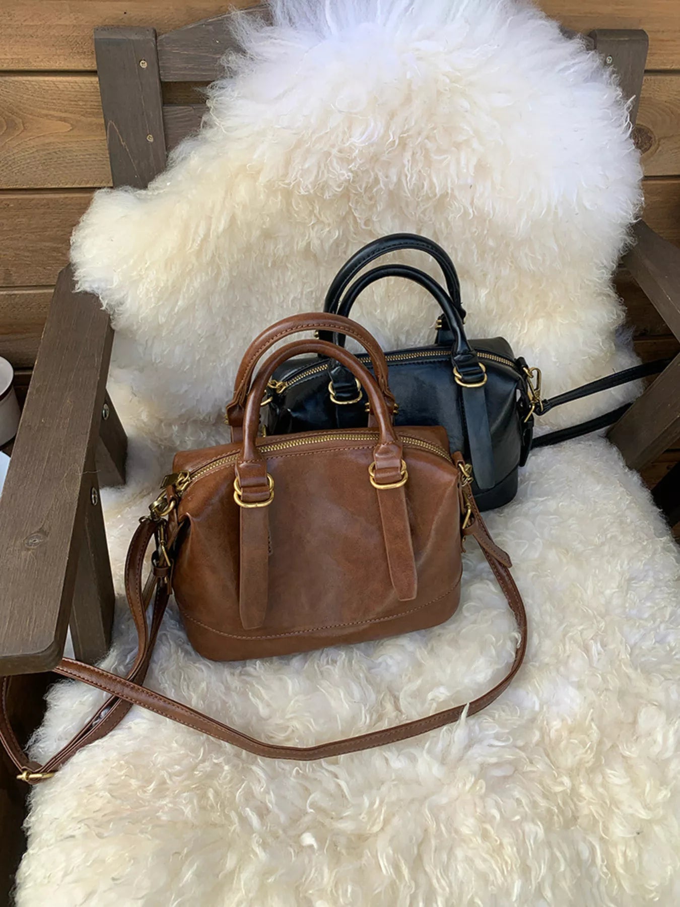 Vintage Leather Crossbody Bag