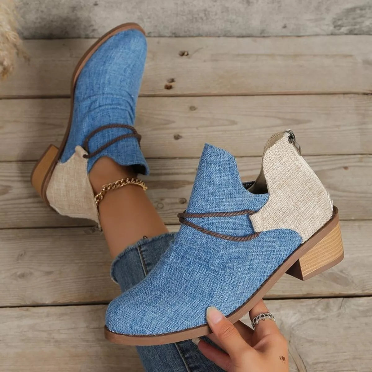 Block Heel Ankle Boots
