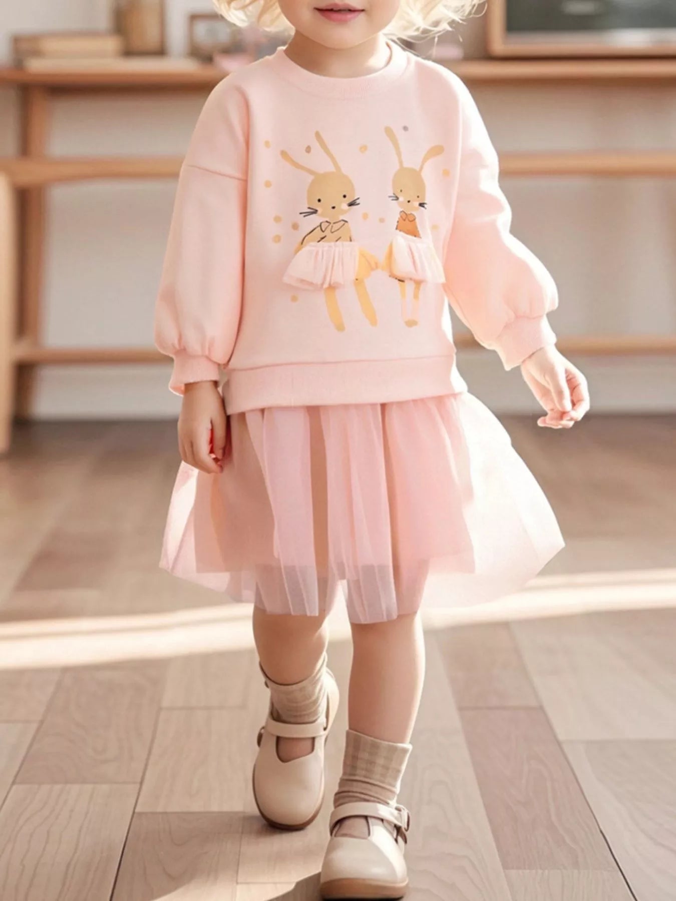Children's Bunny Tulle Layered Dress