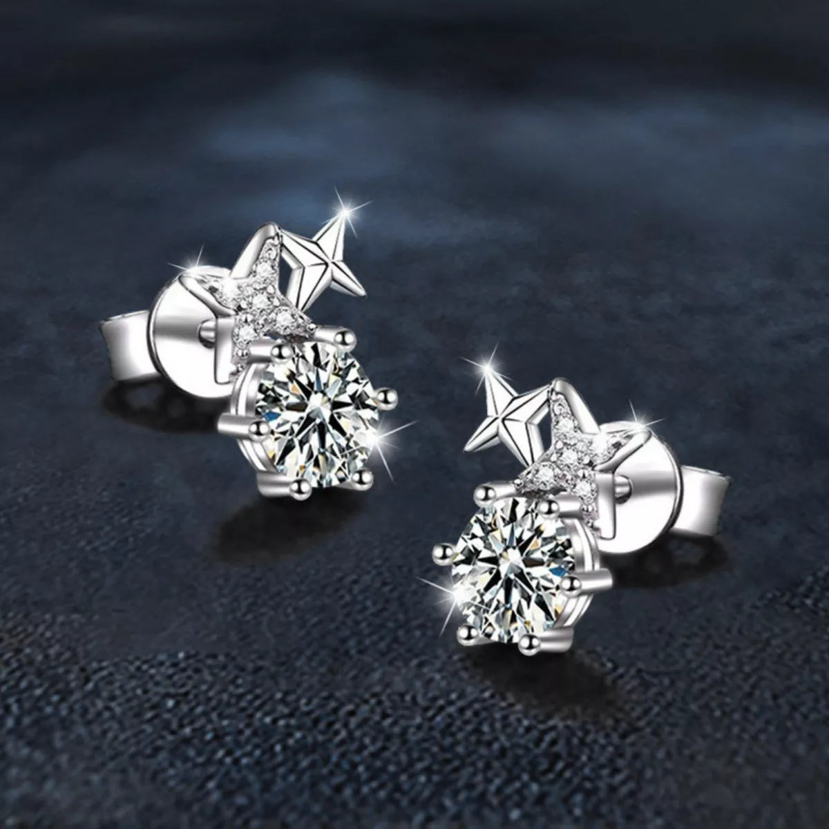 925 Sterling Silver Moissanite Stud Earrings