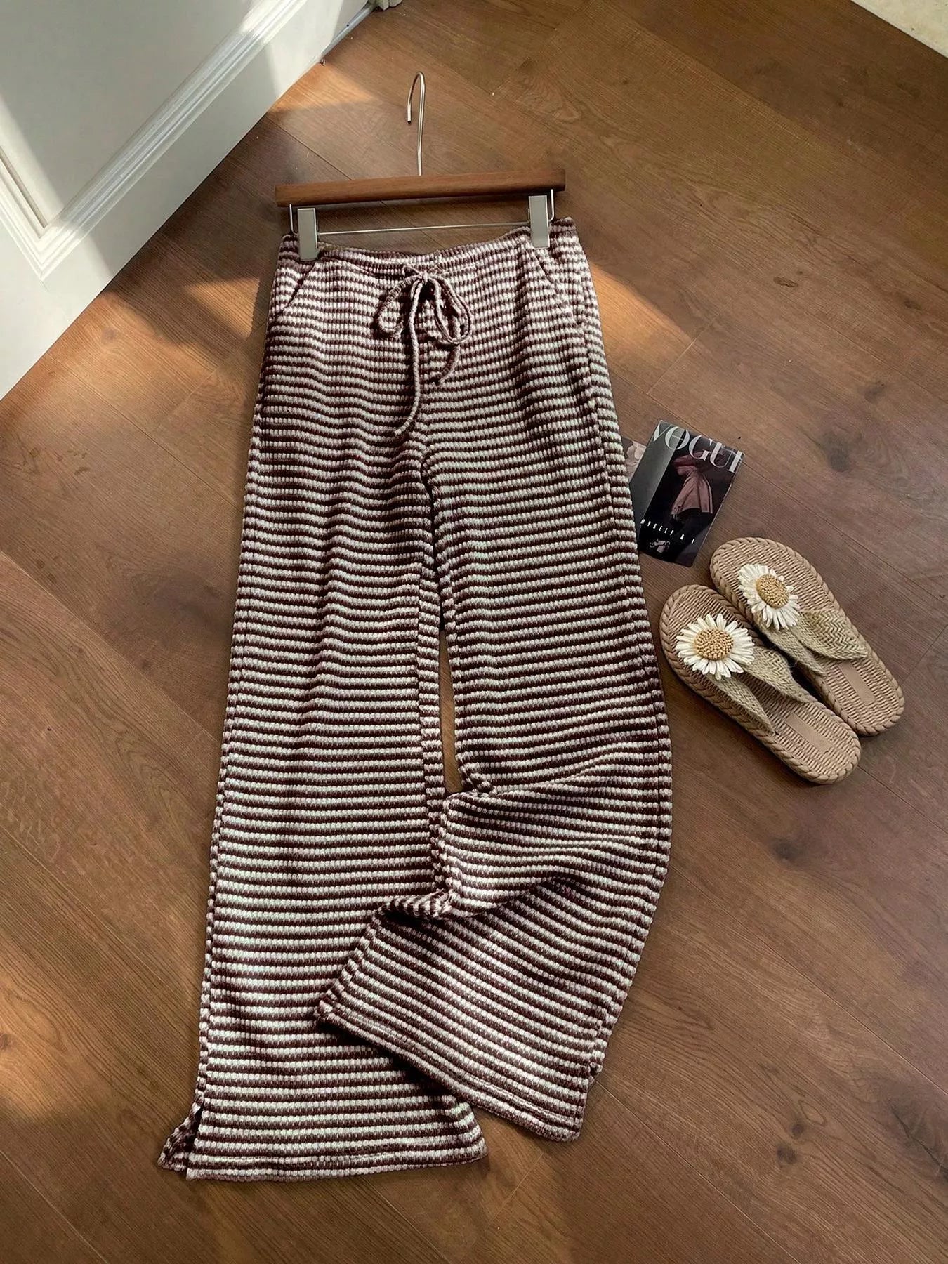 Drawstring Wide Leg Pants