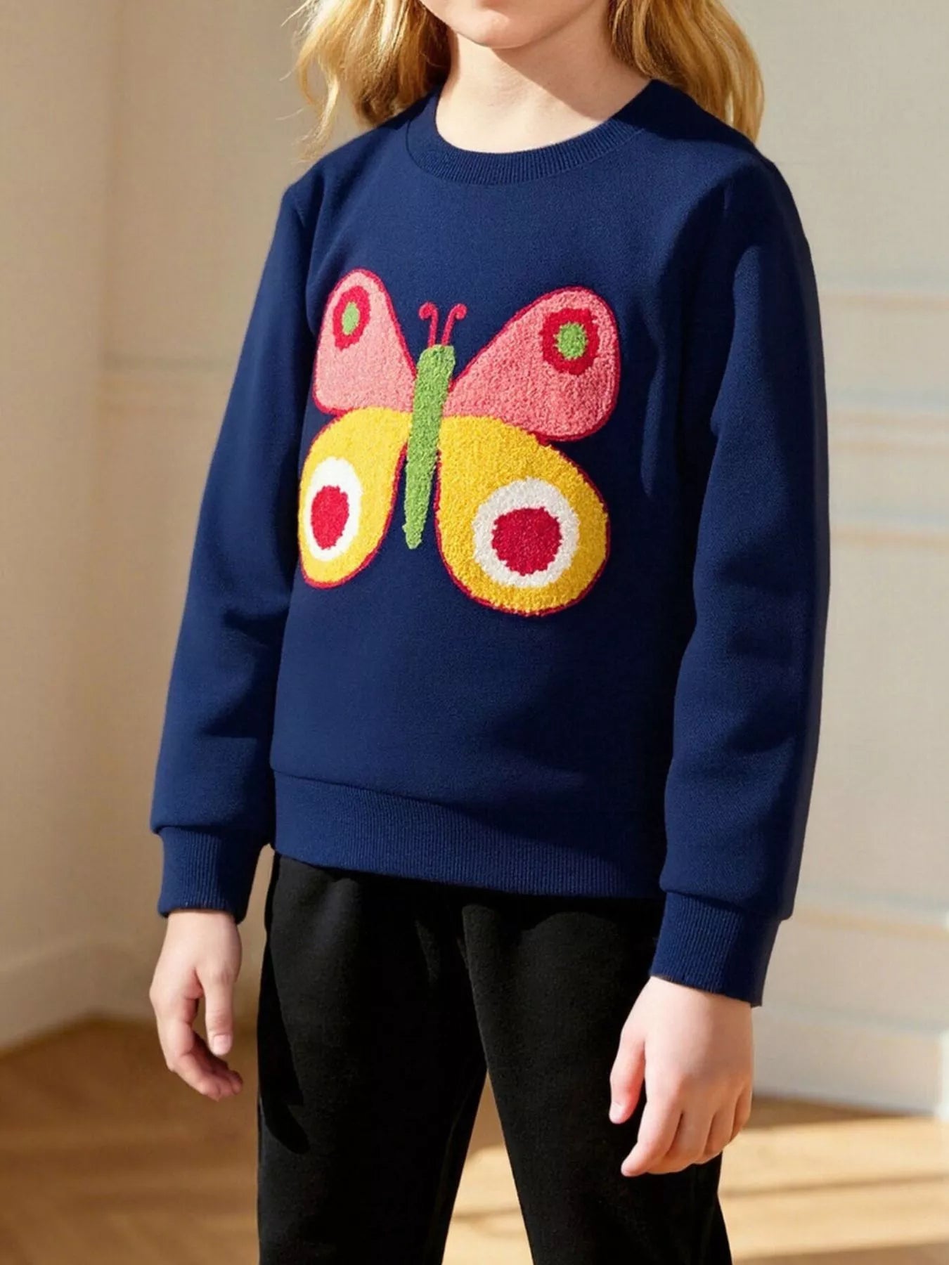 Children's Butterfly Crew Neck Sweatshirt
