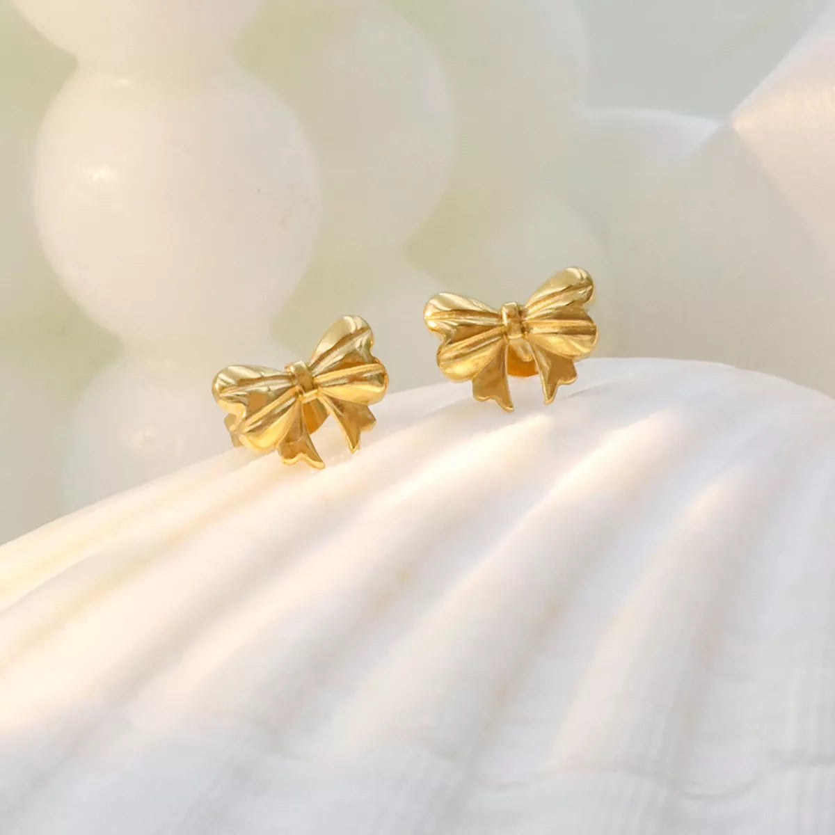 18K Gold-Plated Bow Earrings