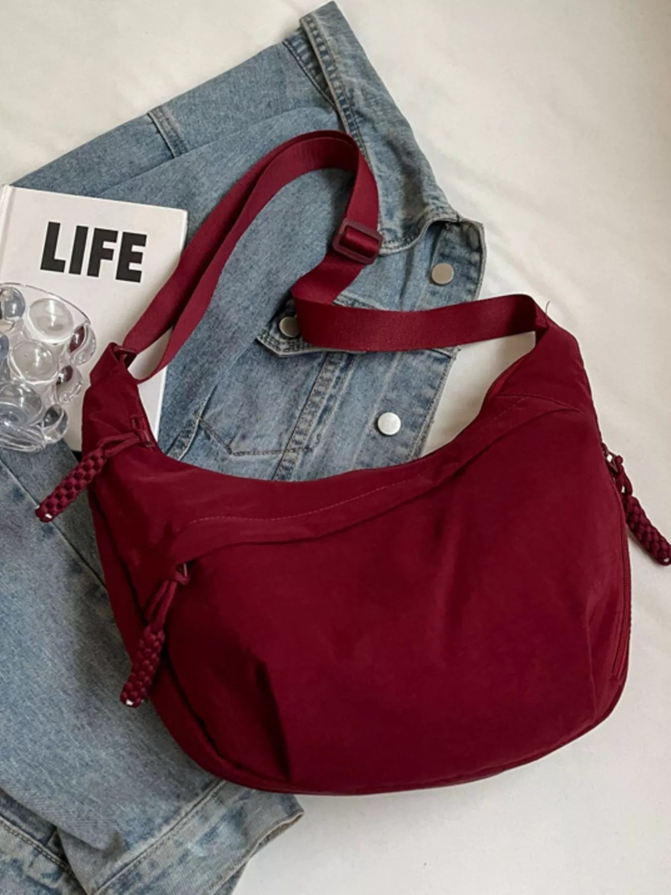 Casual Solid Color Lightweight Crossbody Bag