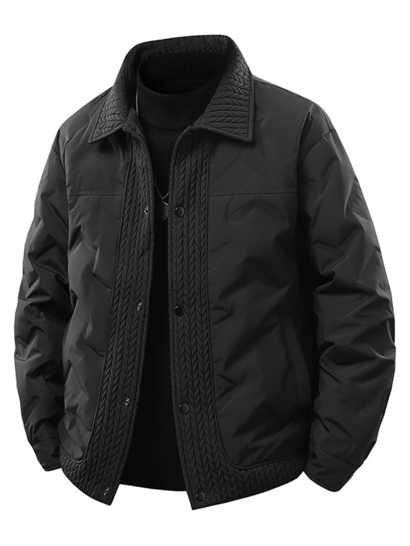 Men's Plus Size Snap Down Padded Jacket