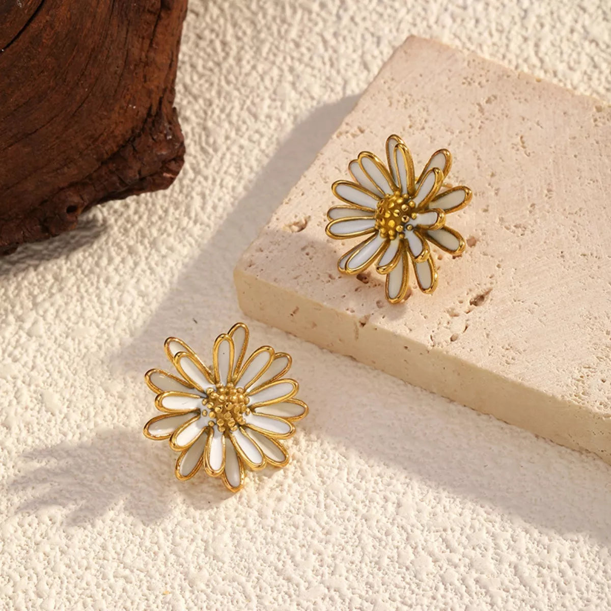 18K Gold-Plated Flower Stud Earrings