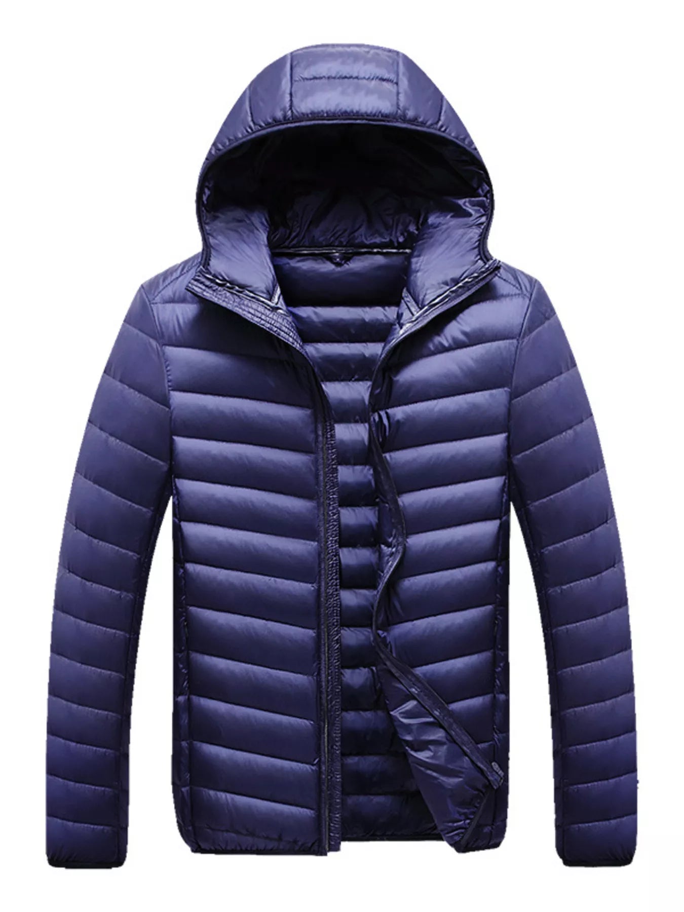 Men's Plus Size Lightweight Hooded Puffer Jacket